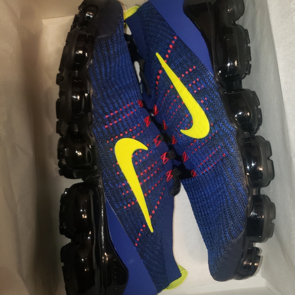 Nike Air VaporMax Flyknit 3 Deep Royal Volt - Picture 2 of 16